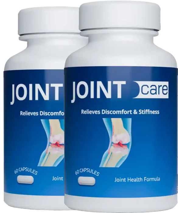 Two Joint Care bottles as the seller pictures them, blue labels reading Relieves Discomfort and Stiffness, 60 capsules each