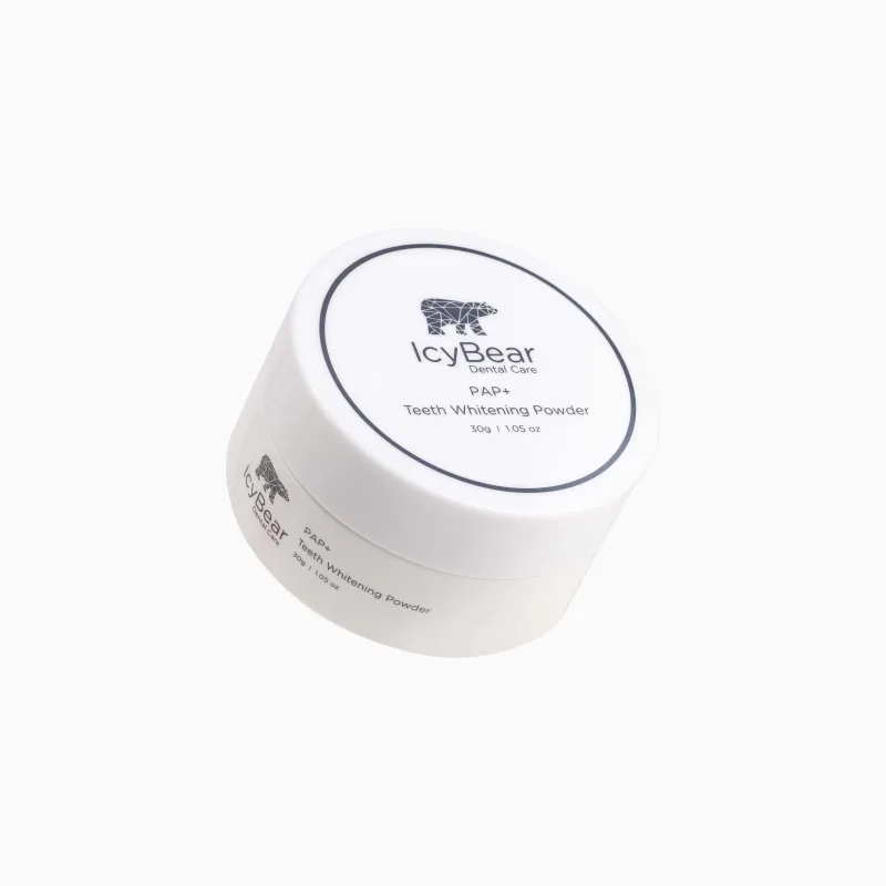 Icy Bear PAP+ Teeth Whitening Powder jar, 30 g, manufacturer's product photo