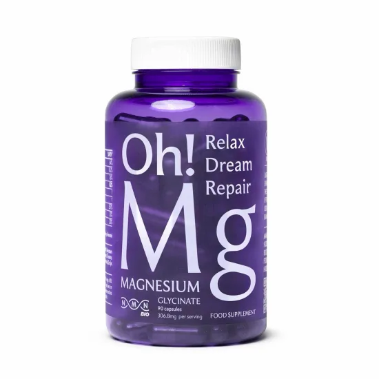 NMN Bio Oh!Mg magnesium bottle, 90 capsules, manufacturer's product photo