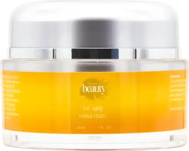 Nordic Beauty anti-aging wrinkle cream jar, 1 fl oz, from the seller's materials