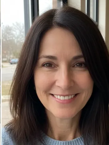 Smiling woman by a window, from partiQlar's marketing creatives