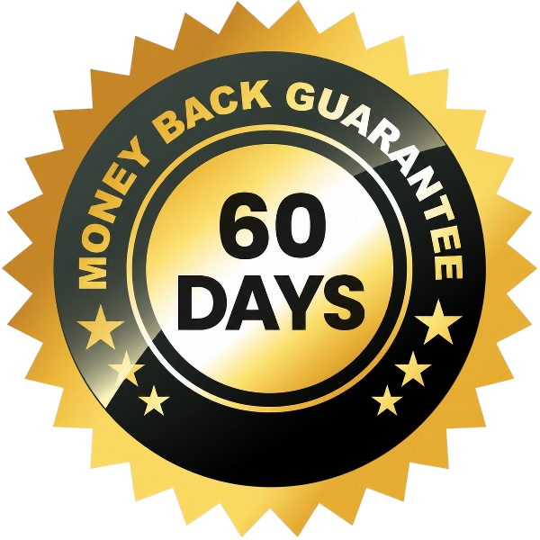 ProstaFense's own 60 Days Money Back Guarantee seal, from the seller's product materials