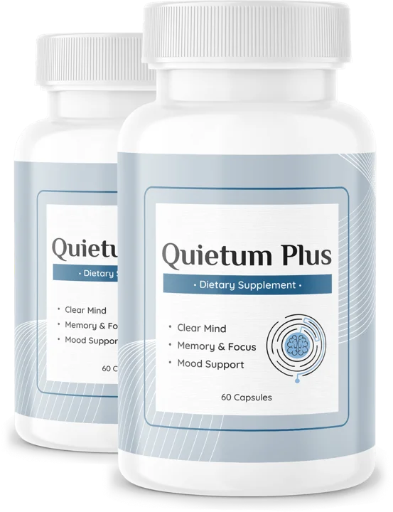 Two Quietum Plus bottles, Dietary Supplement, 60 capsules each, from the seller's materials