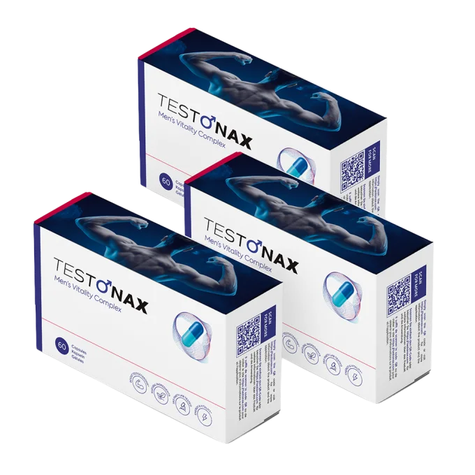 Testonax, drei Packungen, Produktfoto des Anbieters