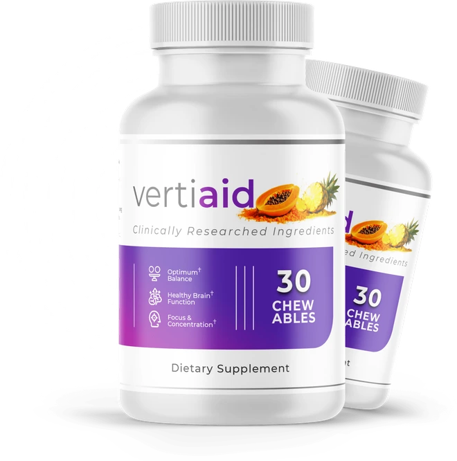 VertiAid chewable bottles, the seller's product render