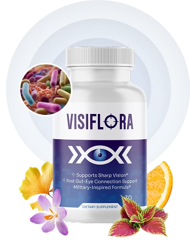 The manufacturer's own photo of the VisiFlora bottle, 30 capsules, dietary supplement